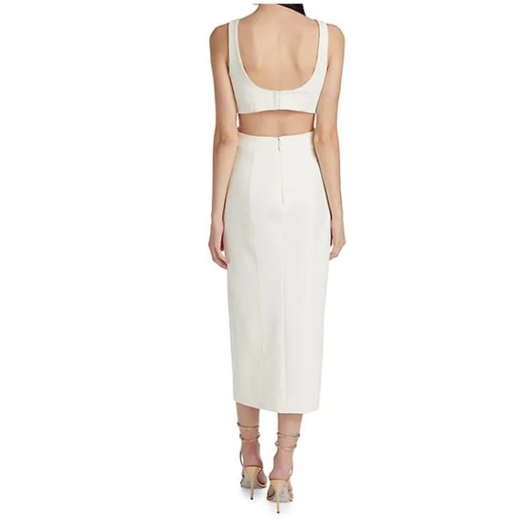 NWT Halsey Ivory Cutout Midi Dress - Picture 3 of 4